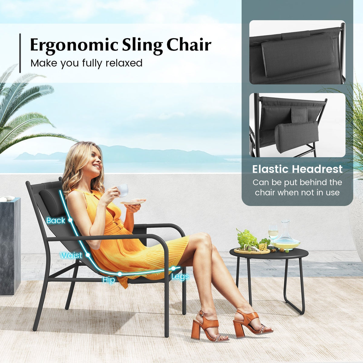 3 Piece Outdoor Patio Set
