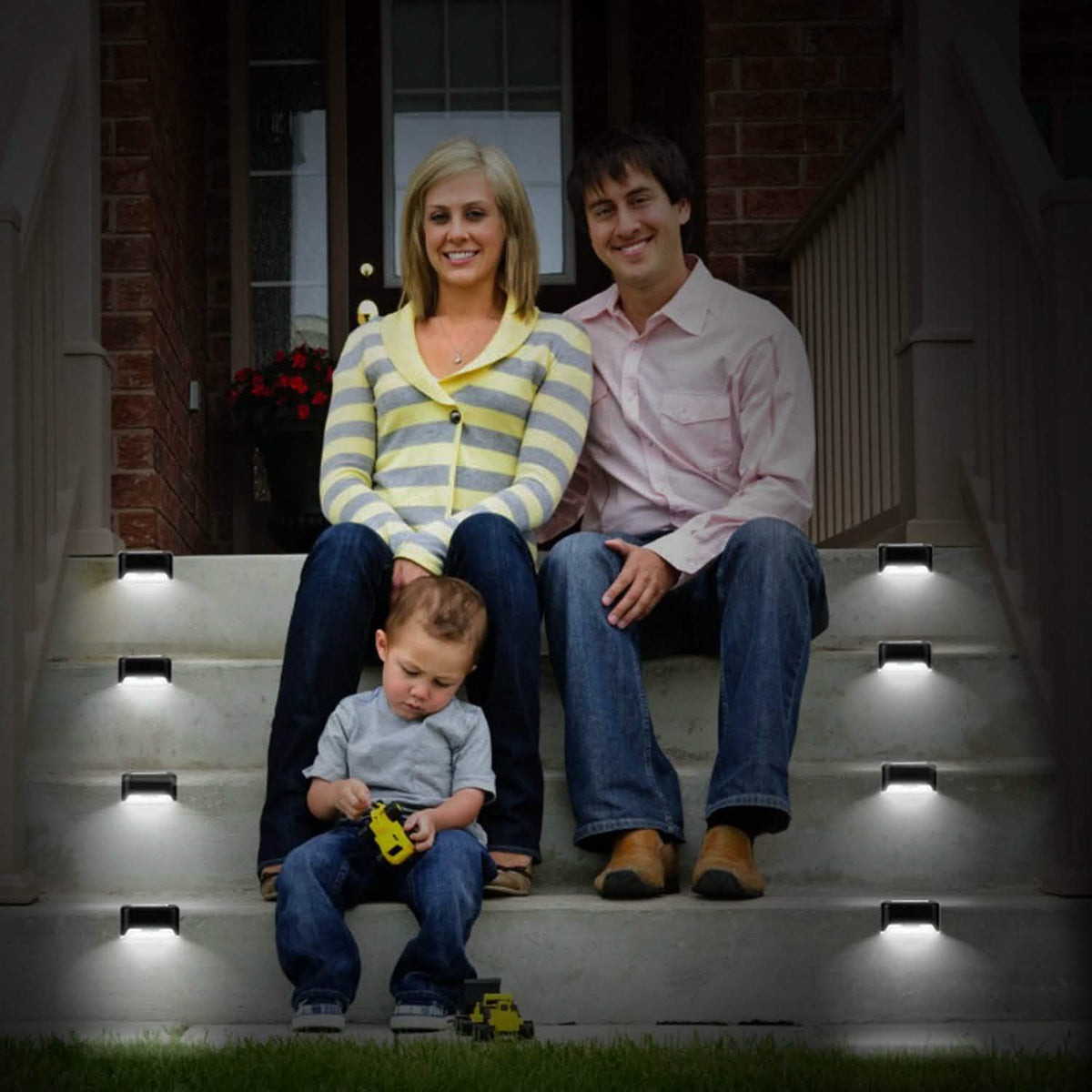 4 Solar Powered LED Step Lights