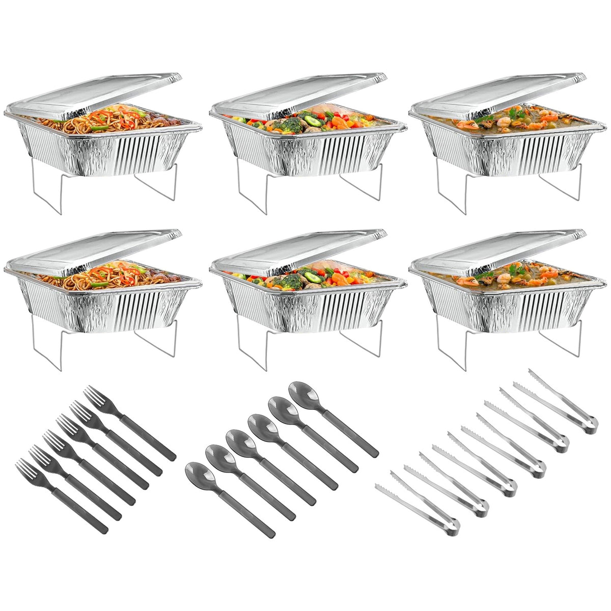 36Pcs Disposable Dish Buffet Set Food Warmers