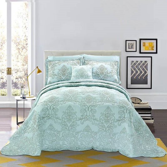 King Light Blue 4 Piece Oversized Bedspread Set