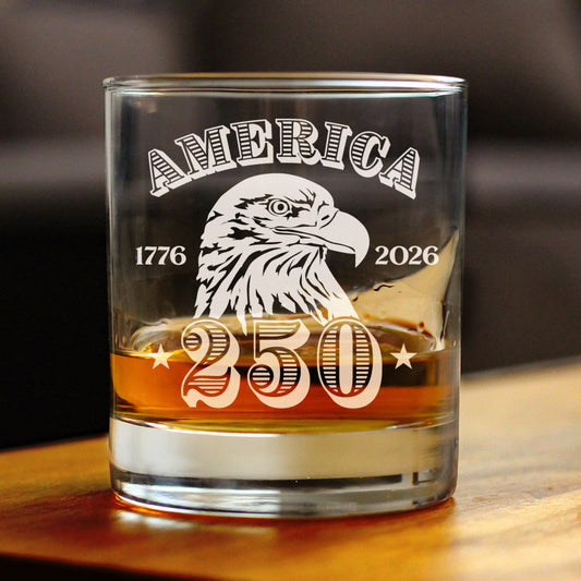 America's 250th Anniversary Engraved Rocks Glass