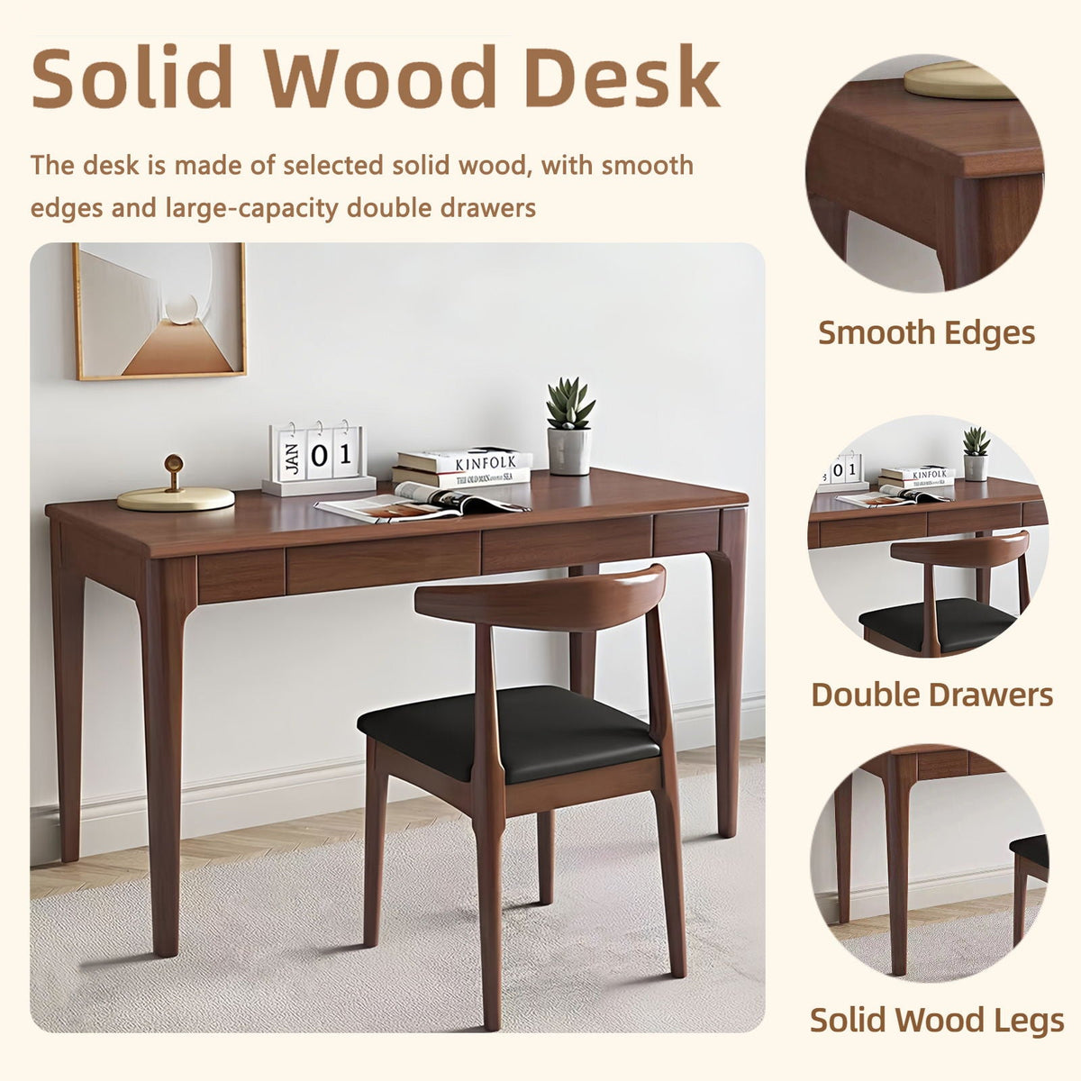 Walnut Desk With Drawers