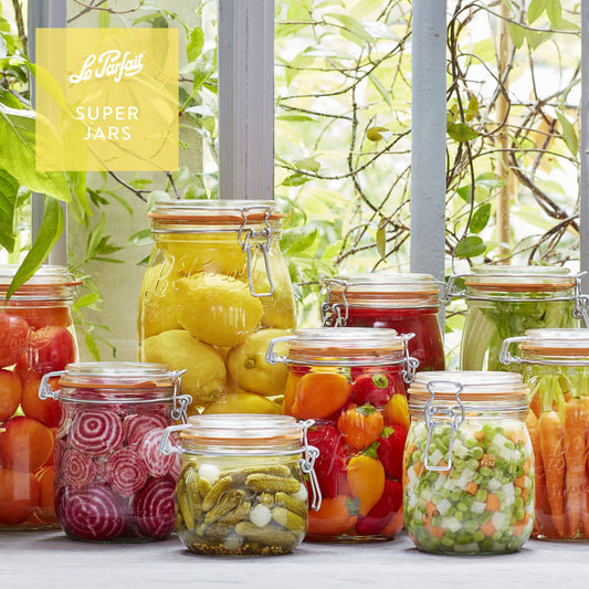 Glass Jars With Stainless Wire-Bail Clamp Lid