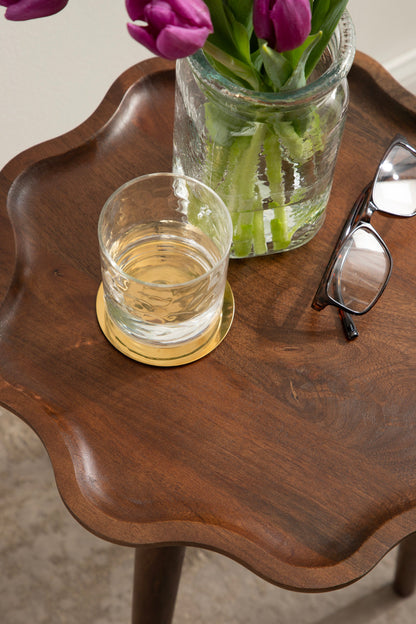 Scallop Wood Side Table