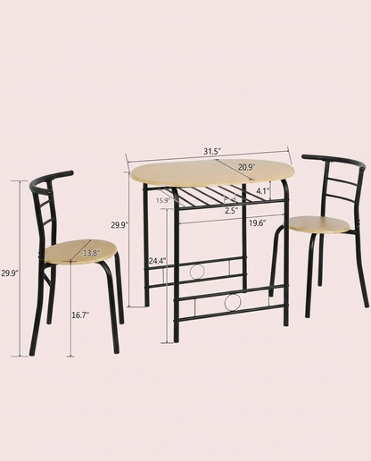 3-Piece Dining Set For 2