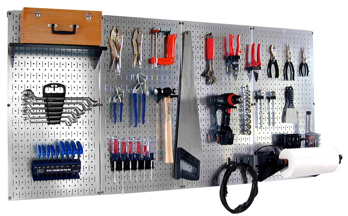 Pro-Grade Galvanized Pegboard Organizer