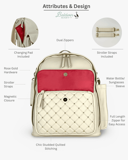 The Daphne Diaper Bag - Sandstone