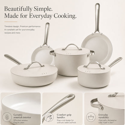 Ceramic Cookware Nonstick 8-Piece Set