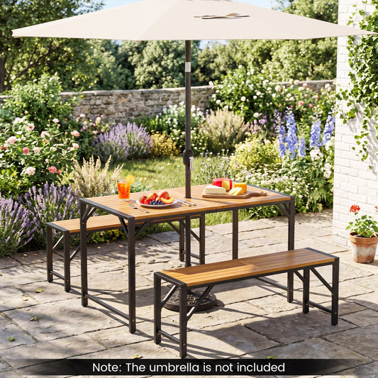 47.5" Outdoor Wood Bench-Slatted Seat