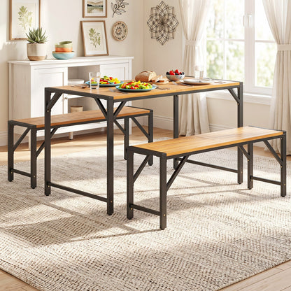 47.5" Outdoor Wood Bench-Slatted Seat