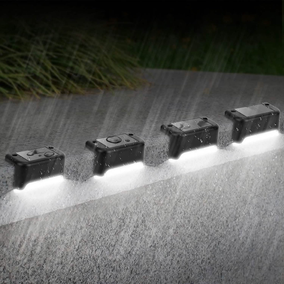 4 Solar Powered LED Step Lights