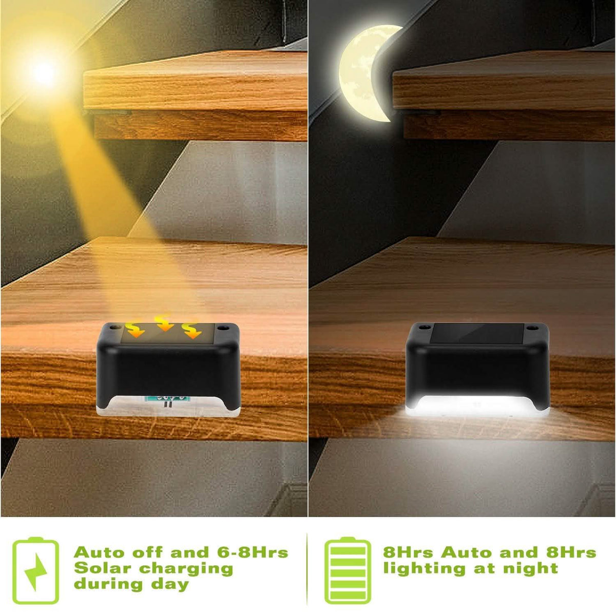 4 Solar Powered LED Step Lights