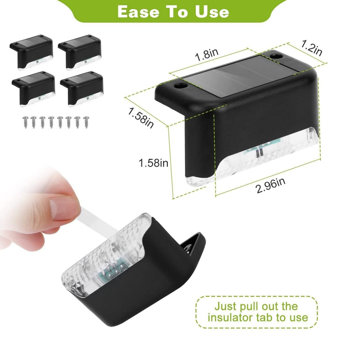 4 Solar Powered LED Step Lights