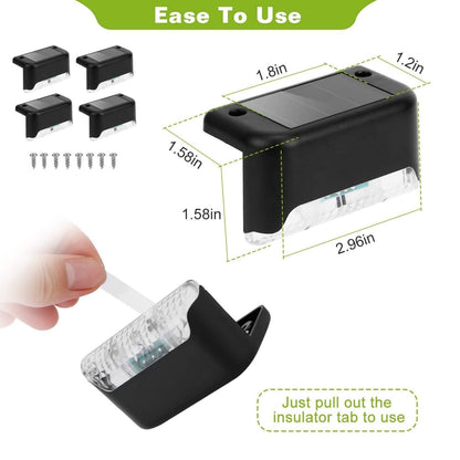 4 Solar Powered LED Step Lights