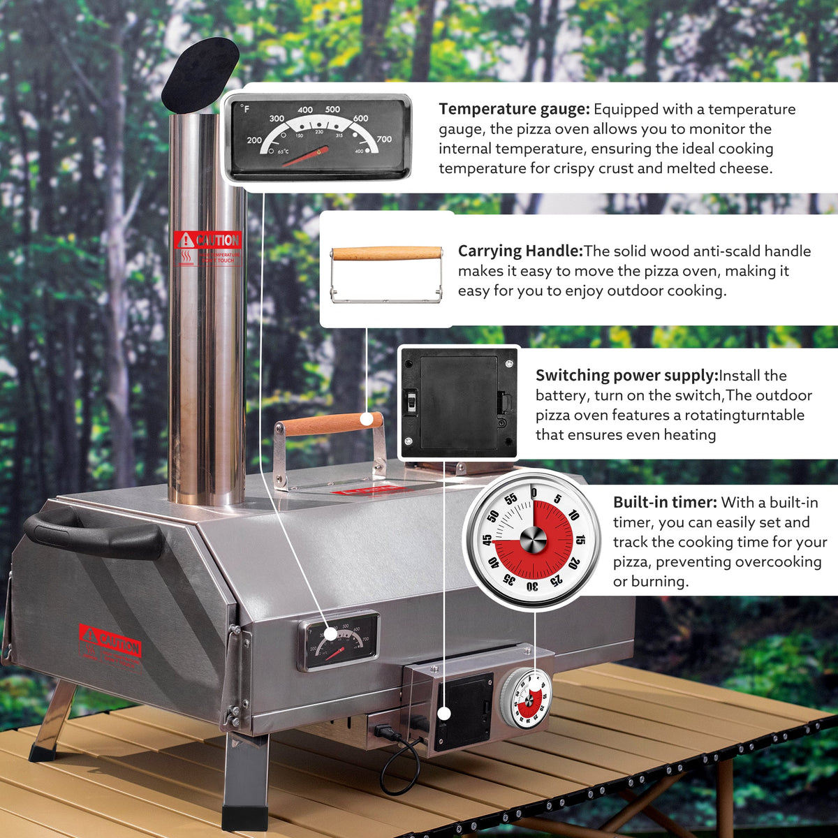 12" Stainless Steel Pizza Outdoor Oven