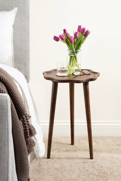 Scallop Wood Side Table