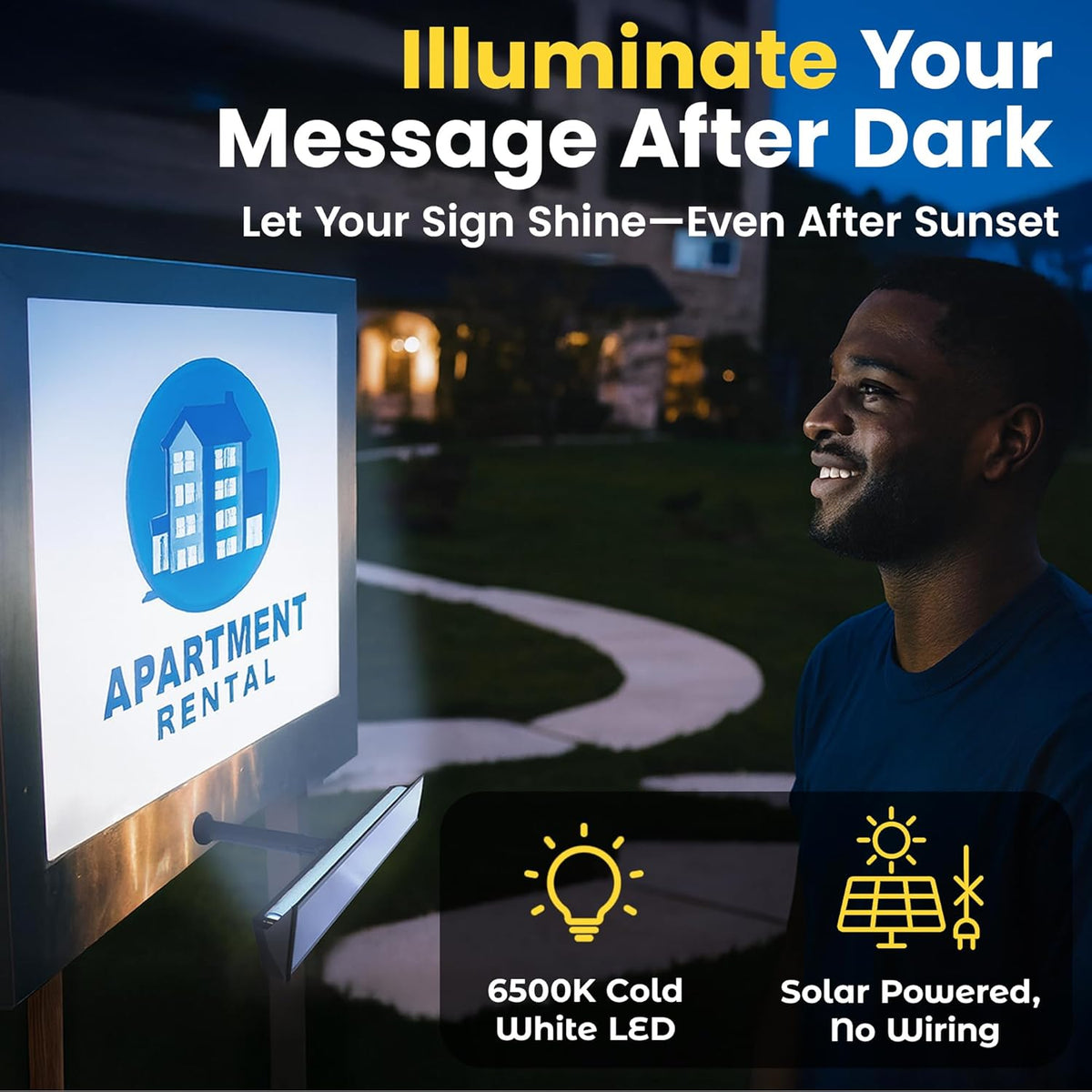 13" Solar Sign Light Flood Lights