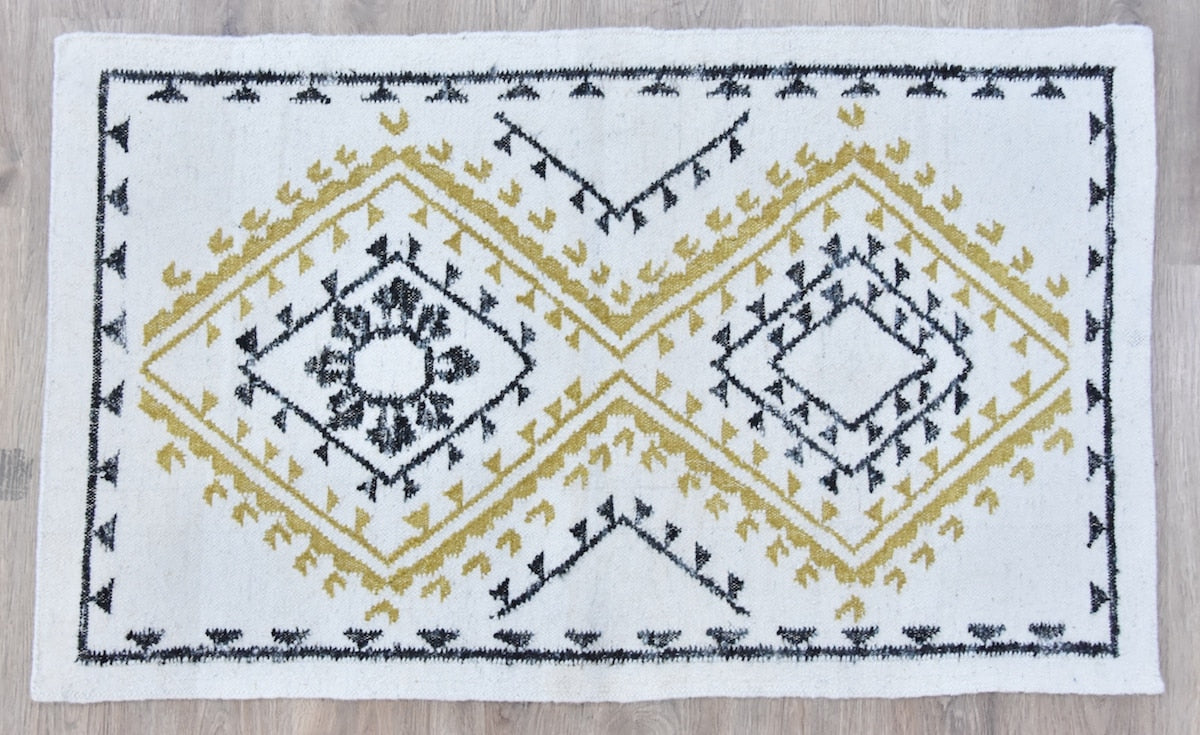 Black Wool And Silk Handmade Rug