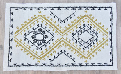 Black Wool And Silk Handmade Rug