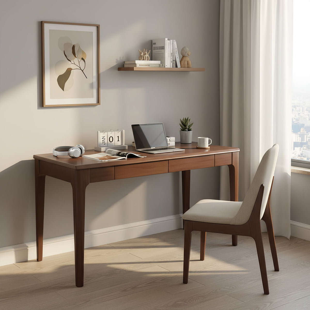 Walnut Desk With Drawers
