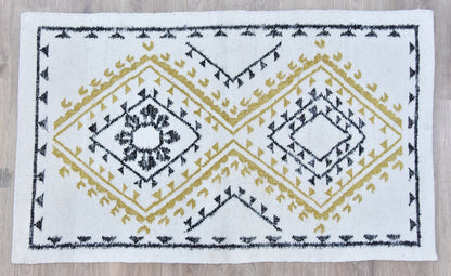 Black Wool And Silk Handmade Rug