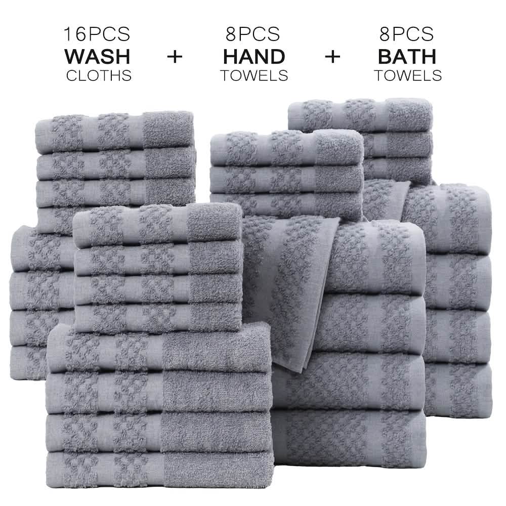 10–32 Piece Cotton Bath Towel Set