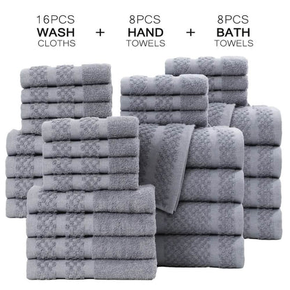 10–32 Piece Cotton Bath Towel Set