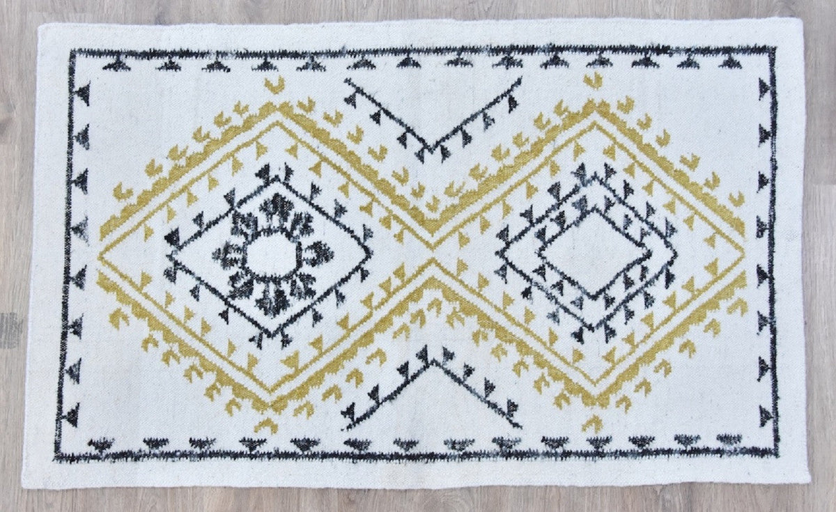 Black Wool And Silk Handmade Rug