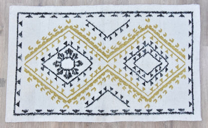 Black Wool And Silk Handmade Rug