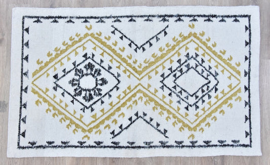 Black Wool And Silk Handmade Rug