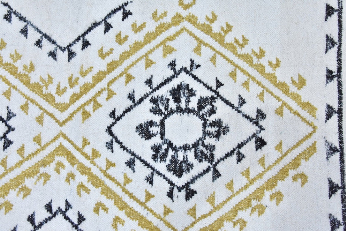 Black Wool And Silk Handmade Rug