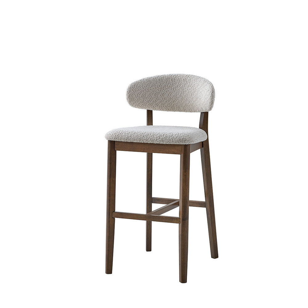 2 - Upholstered Bar Height Stools, Solid Wood