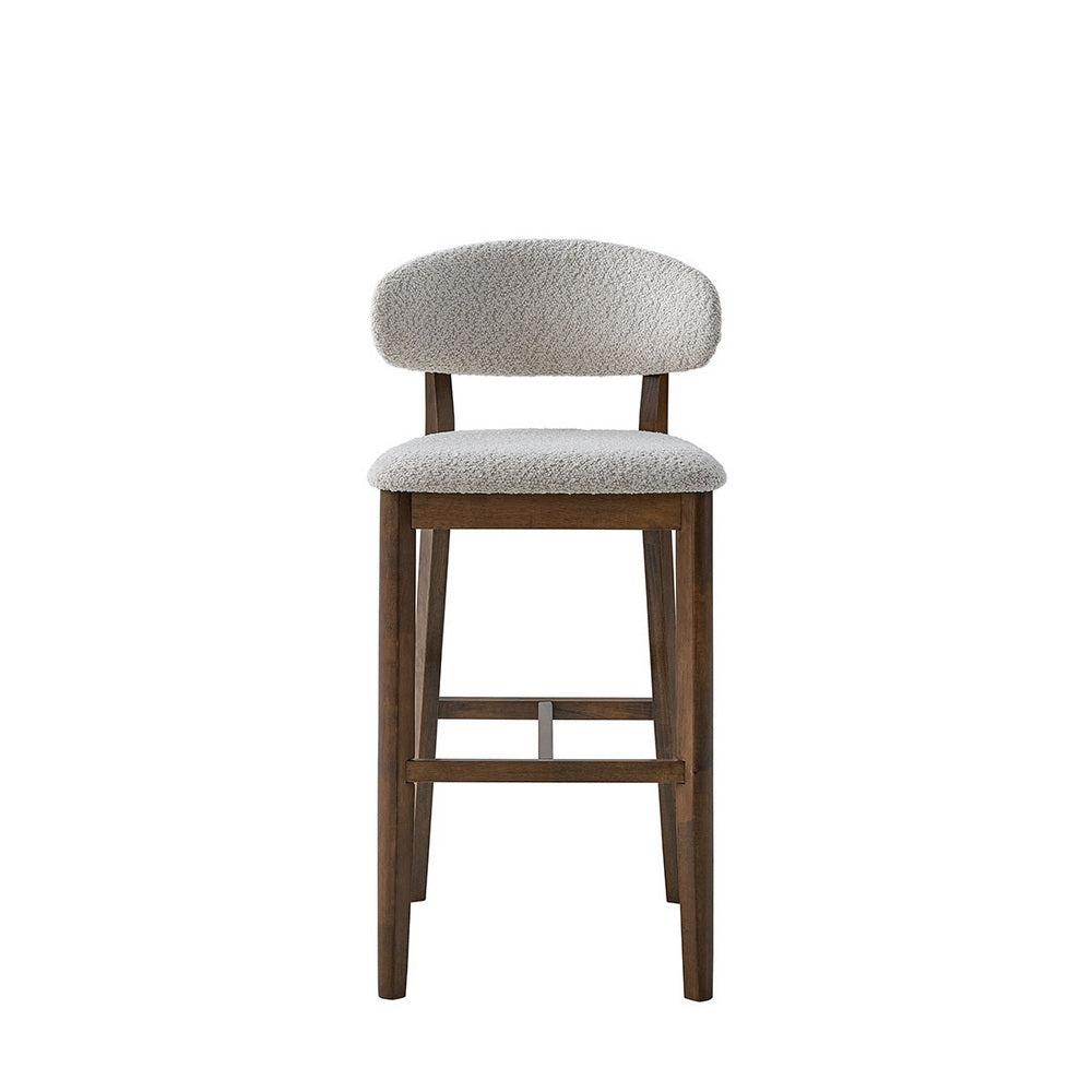 2 - Upholstered Bar Height Stools, Solid Wood