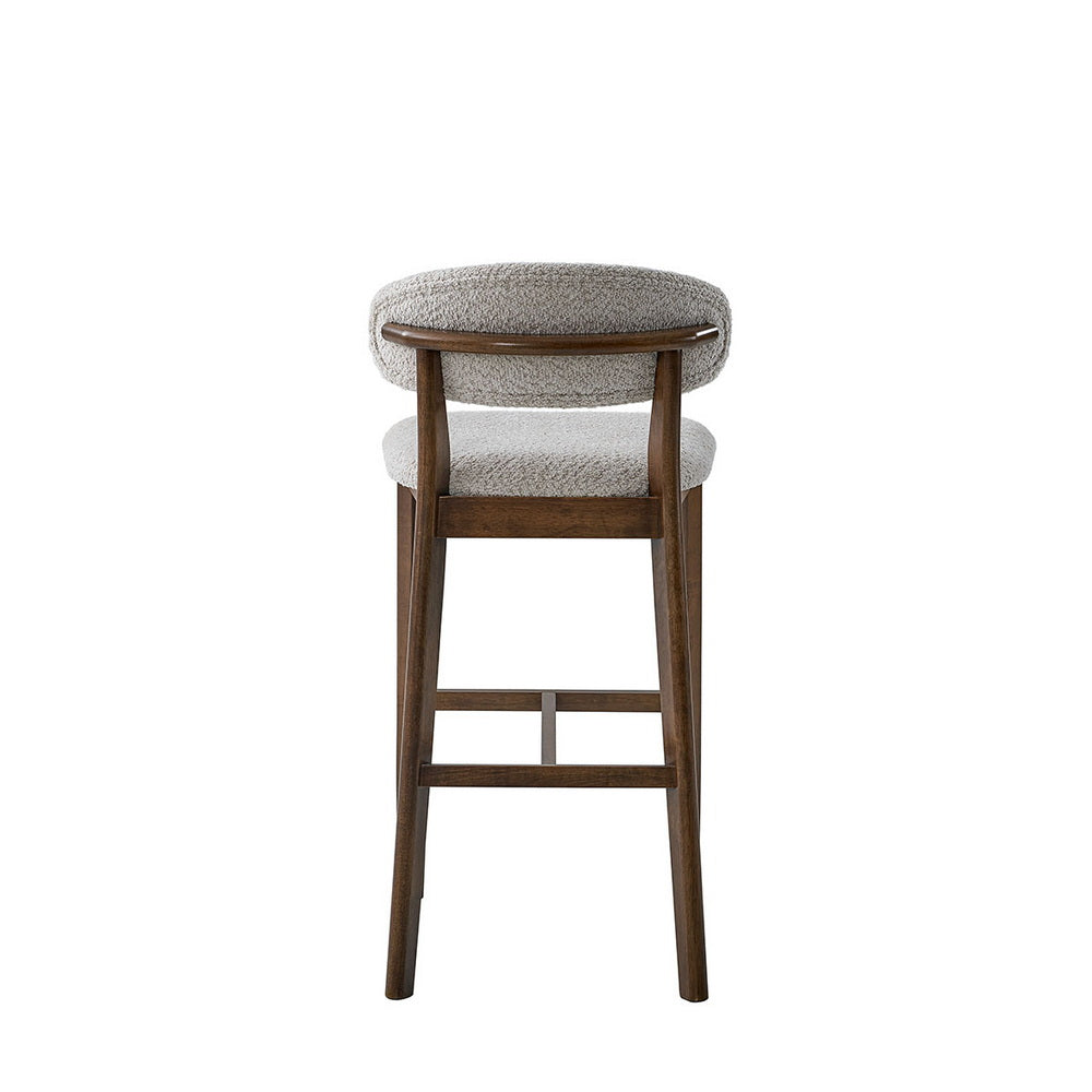 2 - Upholstered Bar Height Stools, Solid Wood