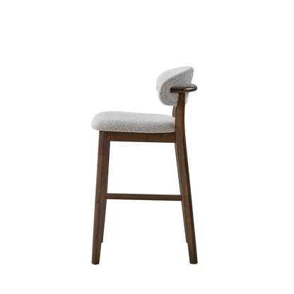 2 - Upholstered Bar Height Stools, Solid Wood