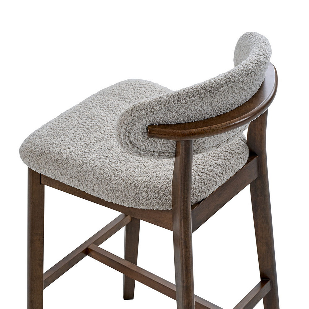 2 - Upholstered Bar Height Stools, Solid Wood
