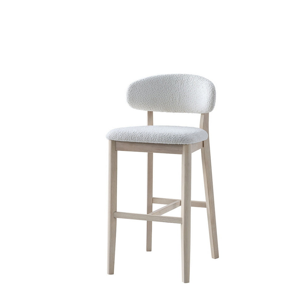 2 - Upholstered Bar Height Stools, Solid Wood