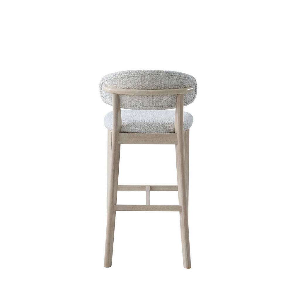 2 - Upholstered Bar Height Stools, Solid Wood