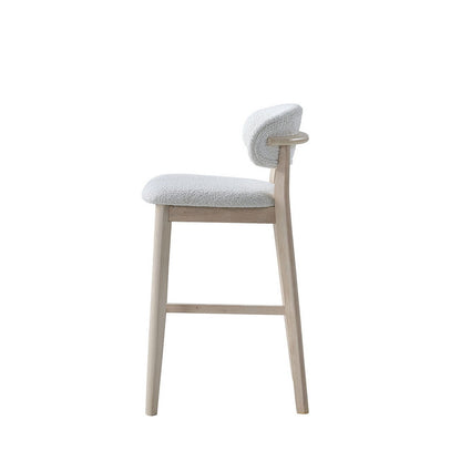 2 - Upholstered Bar Height Stools, Solid Wood