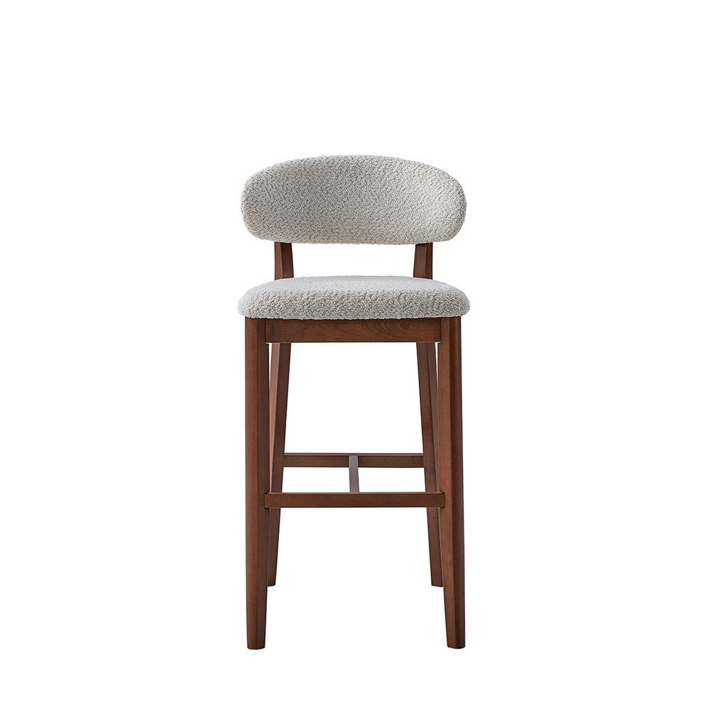 2 - Upholstered Bar Height Stools, Solid Wood