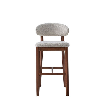 2 - Upholstered Bar Height Stools, Solid Wood