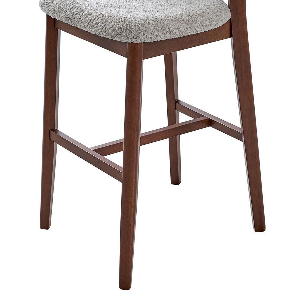 2 - Upholstered Bar Height Stools, Solid Wood