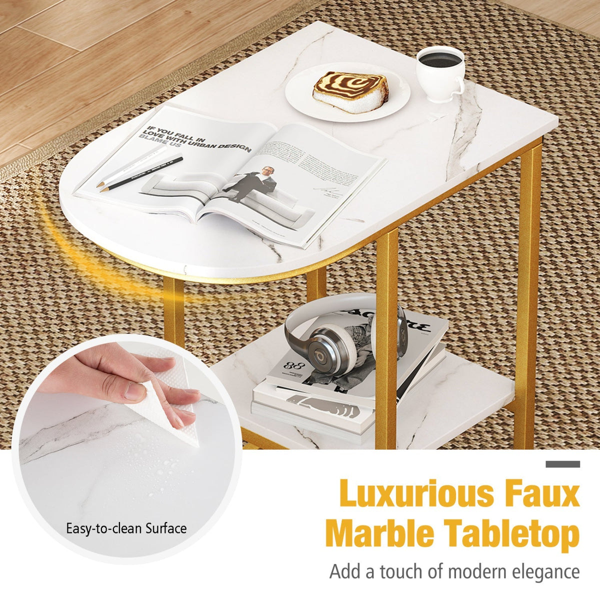 C-Shaped Side Table