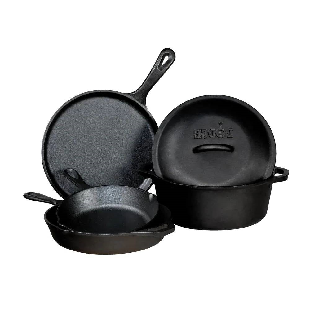 5-Piece Cast Iron Cookware Set With Dutch Oven