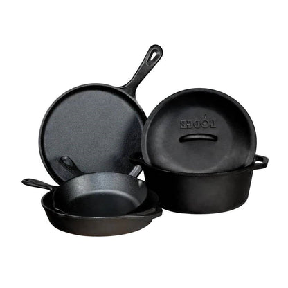5-Piece Cast Iron Cookware Set With Dutch Oven