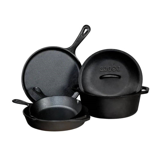 5-Piece Cast Iron Cookware Set With Dutch Oven