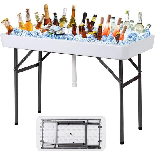 Folding Ice Table With Drain Portable Table