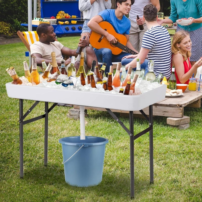 Folding Ice Table With Drain Portable Table