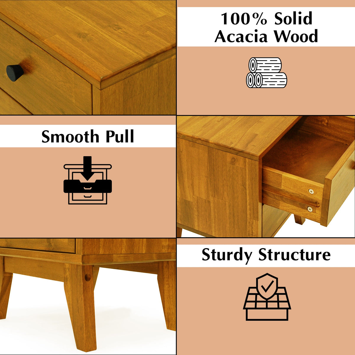 Solid Wood Nightstand