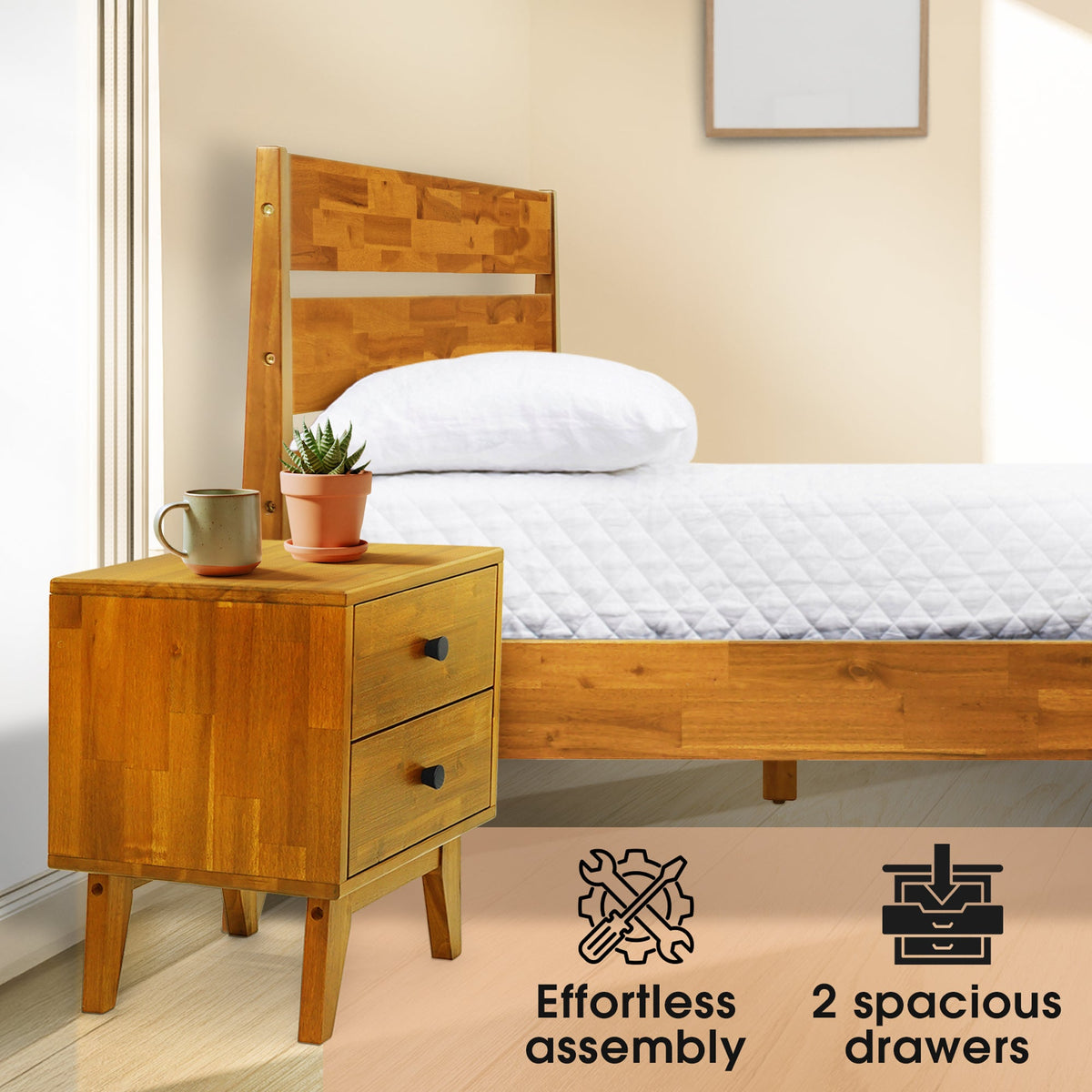 Solid Wood Nightstand